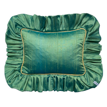 Load image into Gallery viewer, CYNTHIA RECTANGLE SILK CUSHION, BLUE & GOLD