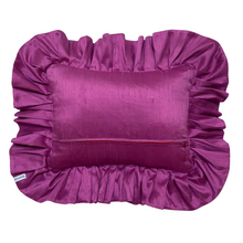 Load image into Gallery viewer, MARY RECTANGLE SILK CUSHION, MAGENTA & BRONZE