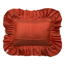 Load image into Gallery viewer, LILIAN RECTANGLE SILK CUSHION, ORANGE & BRONZE