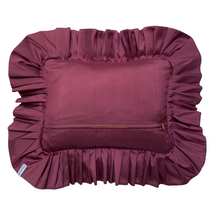 Load image into Gallery viewer, BARB RECTANGLE SILK CUSHION, MAUVE & GOLD