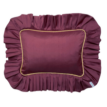 Load image into Gallery viewer, BARB RECTANGLE SILK CUSHION, MAUVE & GOLD