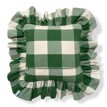Load image into Gallery viewer, WENDY CHECK SQUARE CUSHION, GREEN & RED