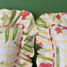 Load image into Gallery viewer, PAMELA FRILL SQUARE CUSHION, YELLOW CHECK & GINGHAM