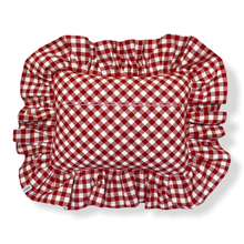 Load image into Gallery viewer, MOIRA GINGHAM RECTANGLE CUSHION, RED & YELLOW