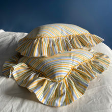 Load image into Gallery viewer, SANDRA SQUARE CUSHION, STRIPE & YELLOW