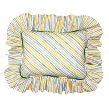 Load image into Gallery viewer, SANDRA RECTANGLE CUSHION, STRIPE & GREEN