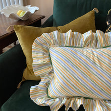 Load image into Gallery viewer, SANDRA RECTANGLE CUSHION, STRIPE & GREEN