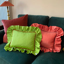 Load image into Gallery viewer, LILIAN RECTANGLE SILK CUSHION, ORANGE & BRONZE