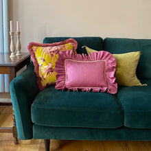 Load image into Gallery viewer, BARB RECTANGLE SILK CUSHION, MAUVE & GOLD