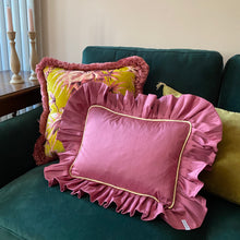 Load image into Gallery viewer, BARB RECTANGLE SILK CUSHION, MAUVE & GOLD