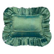 Load image into Gallery viewer, CYNTHIA RECTANGLE SILK CUSHION, BLUE &amp; GOLD
