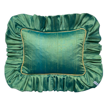 Load image into Gallery viewer, CYNTHIA RECTANGLE SILK CUSHION, BLUE &amp; GOLD
