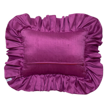 Load image into Gallery viewer, MARY RECTANGLE SILK CUSHION, MAGENTA &amp; BRONZE
