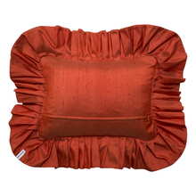 Load image into Gallery viewer, LILIAN RECTANGLE SILK CUSHION, ORANGE &amp; BRONZE
