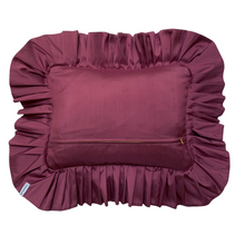 Load image into Gallery viewer, BARB RECTANGLE SILK CUSHION, MAUVE &amp; GOLD
