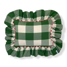 Load image into Gallery viewer, WENDY CHECK RECTANGLE CUSHION, GREEN &amp; RED
