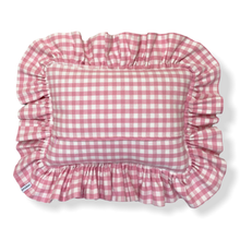 Load image into Gallery viewer, PEGGY GINGHAM RECTANGLE CUSHION, PINK &amp; RED
