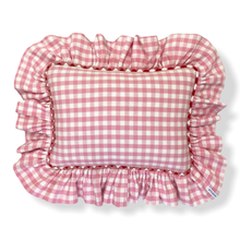Load image into Gallery viewer, PEGGY GINGHAM RECTANGLE CUSHION, PINK &amp; RED
