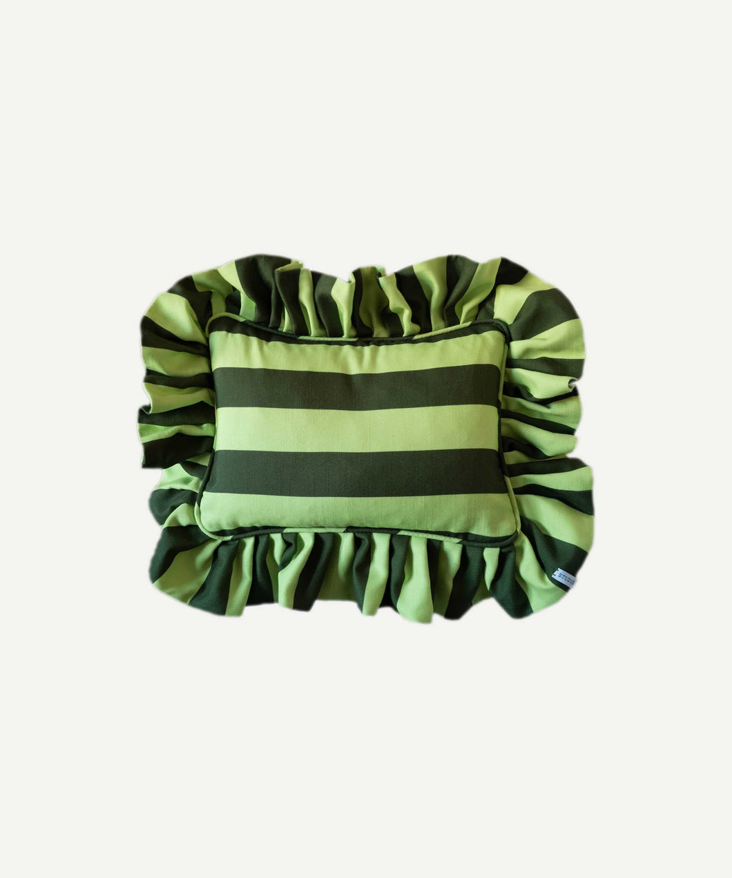 BESPOKE STRIPE RECTANGLE FRILLED CUSHION