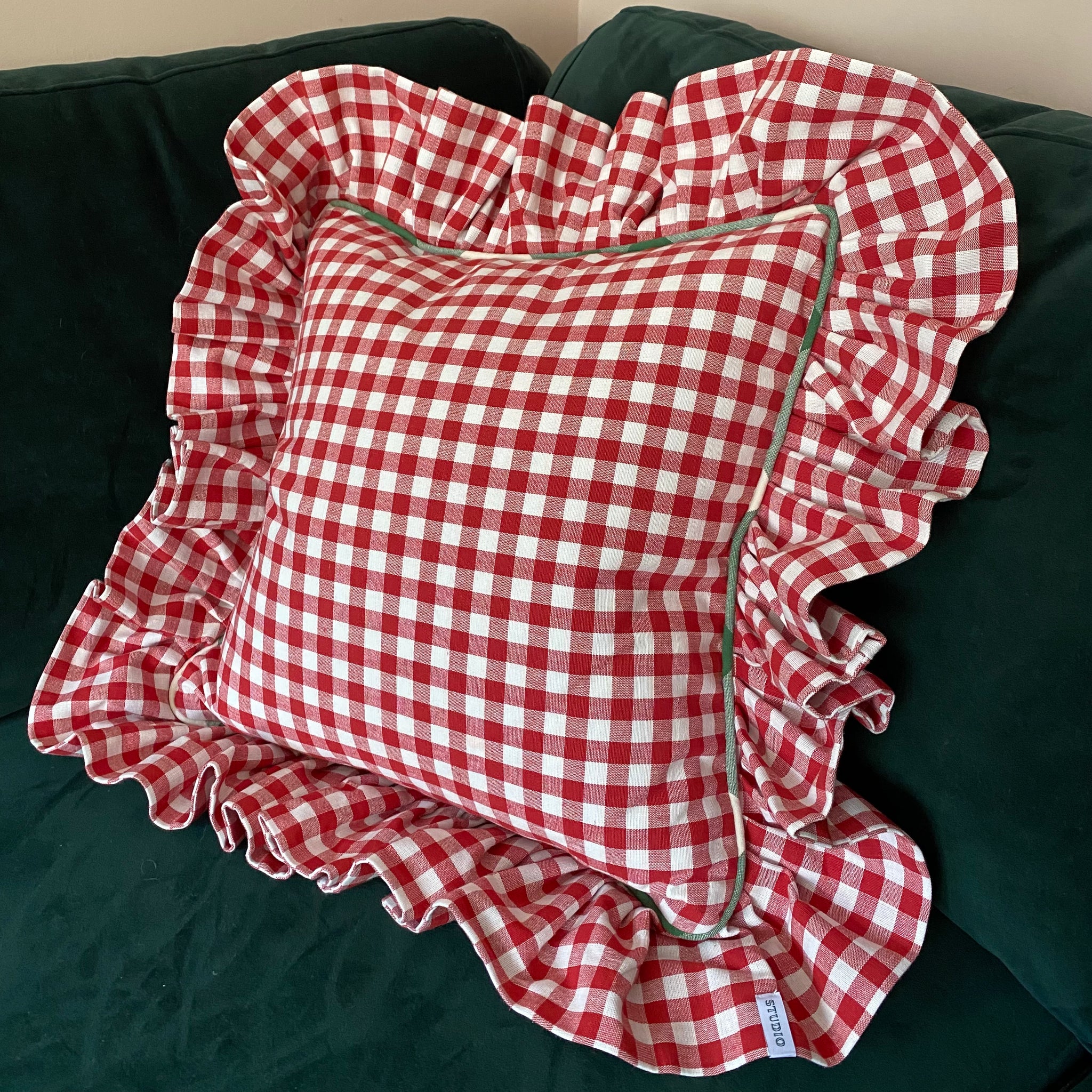 Gingham cushion top